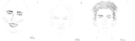 Close-up of pencil strokes improving over time.