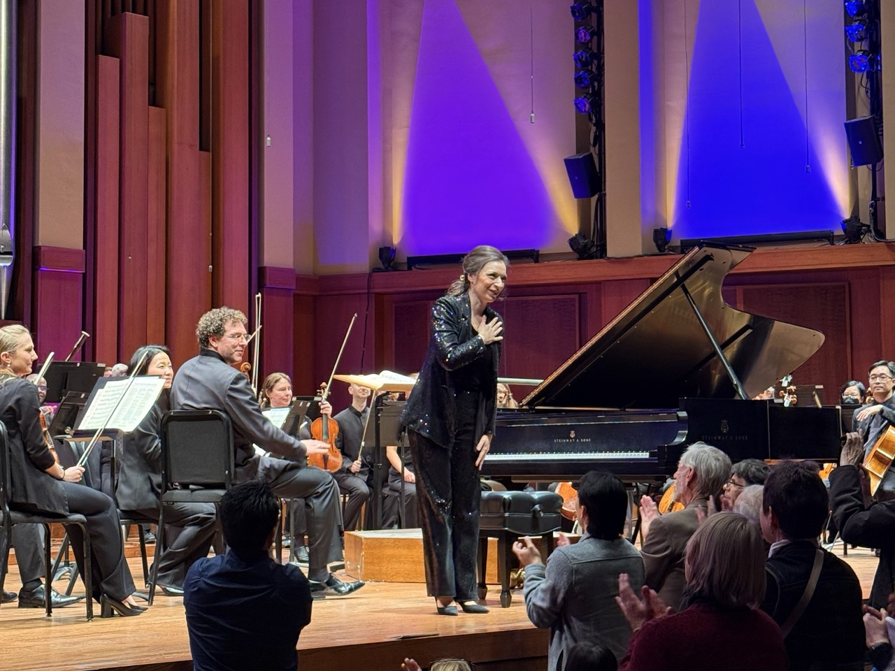 Yulianna Avdeeva with the Seattle Symphony. Photo by Derek Cutting.